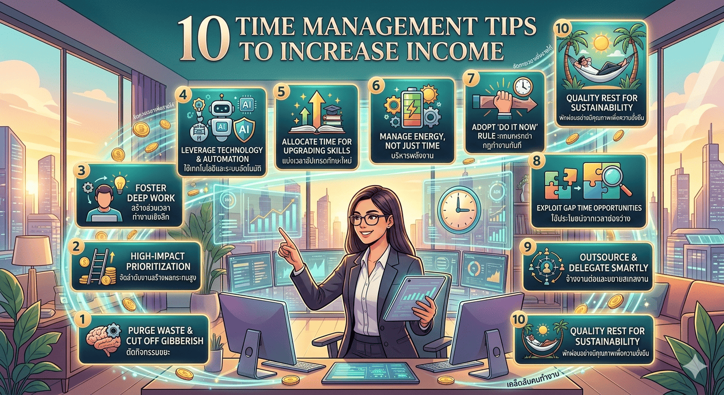 10 วิธีบริหารเวลาให้มีรายได้เพิ่ม