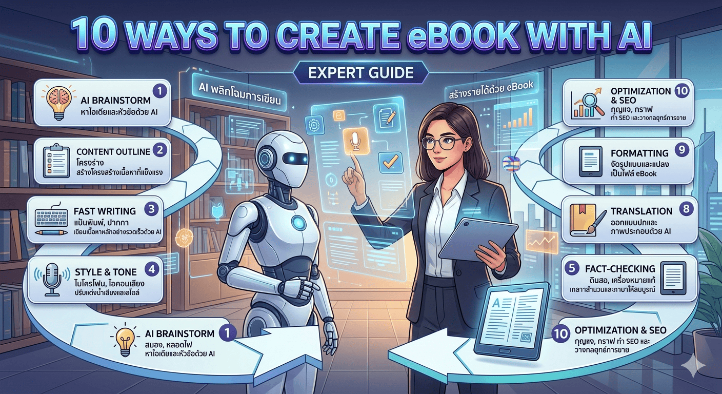 10 วิธีสร้าง eBook ด้วยAI