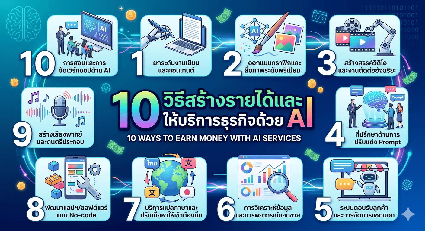 10 วิธีสร้างรายได้และให้บริการด้วย AI