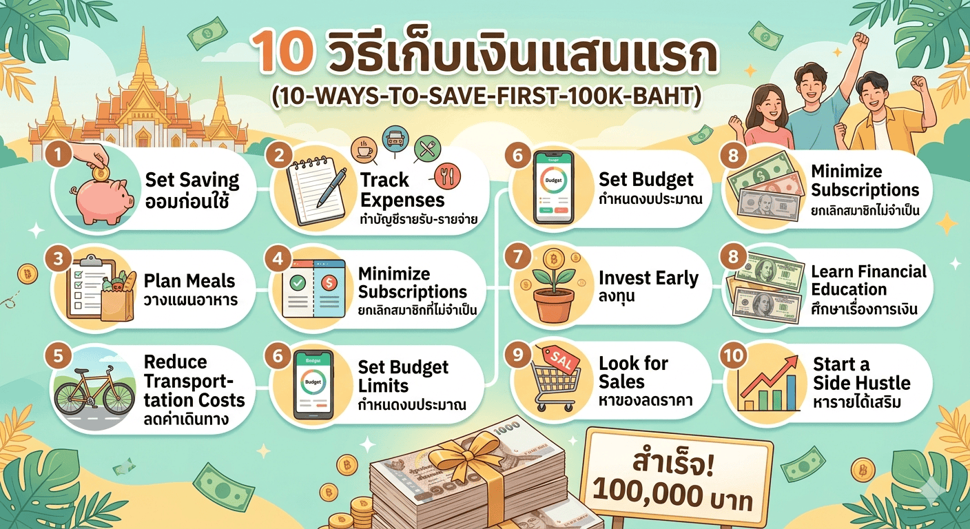 10 วิธีเก็บเงินแสนแรก