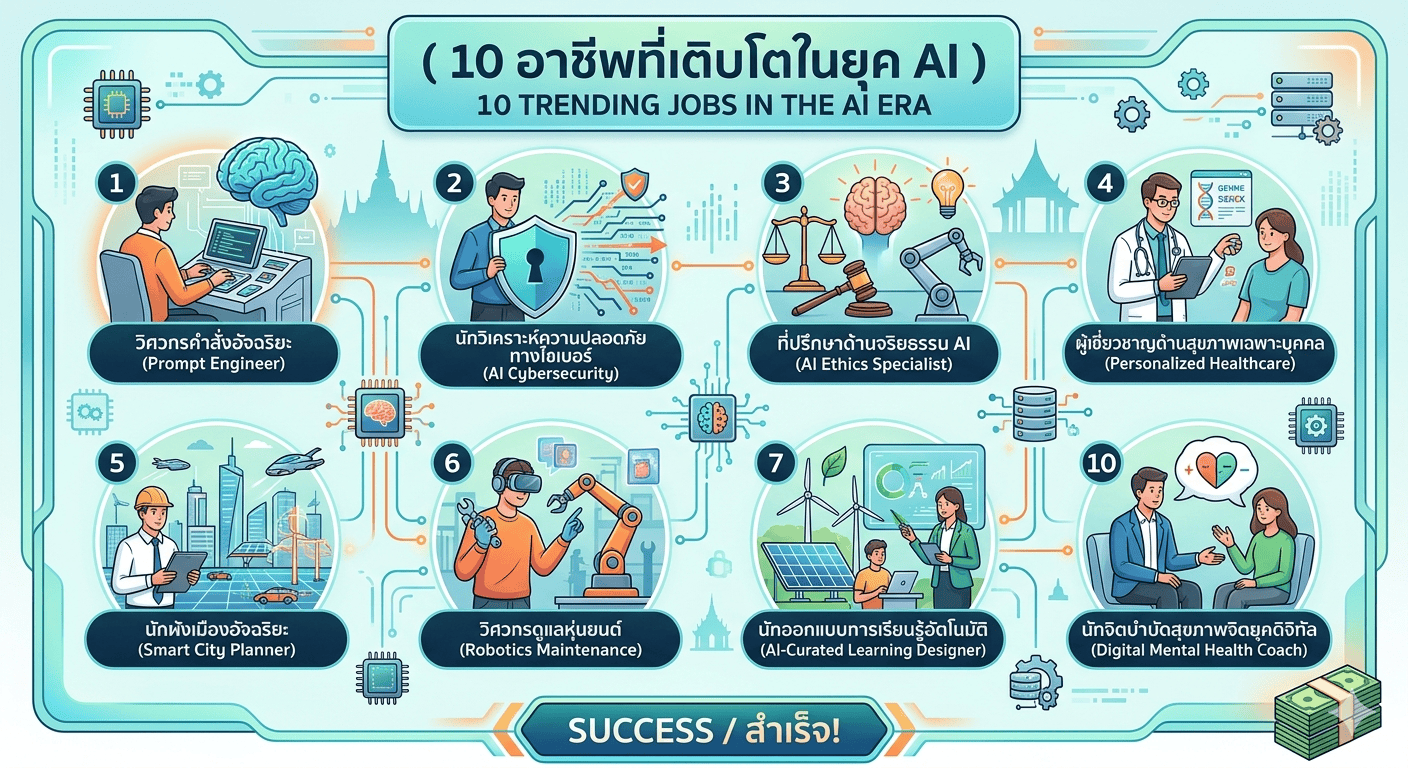 10 อาชีพที่เติบโตในยุค AI