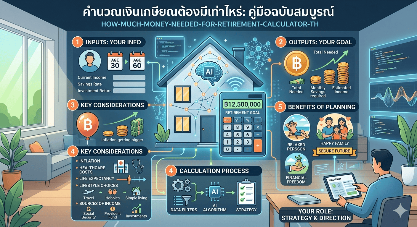 คำนวณเงินเกษียณต้องมีเท่าไหร่