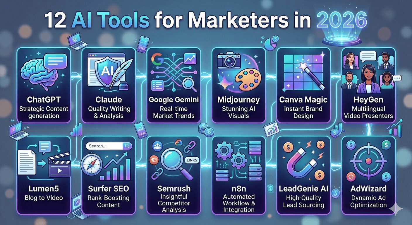 10 AI tools สำหรับนักการตลาด