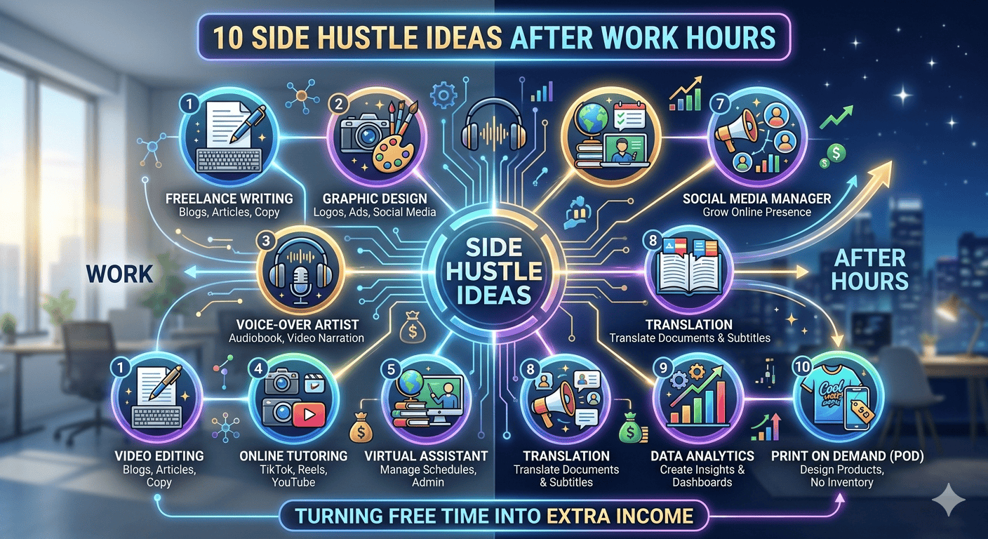10 Side Hustle ที่ทำหลังเลิกงานได้