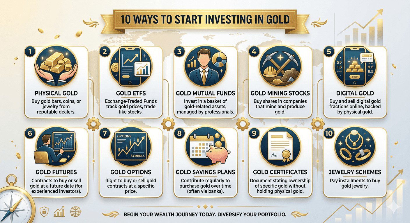 10 วิธีเริ่มลงทุนทองคำ