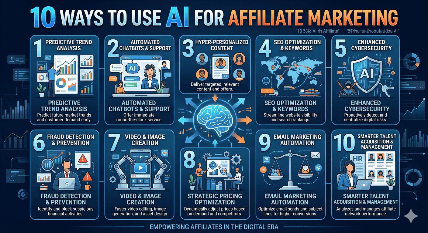 10 วิธีใช้ AI ทำ Affiliate