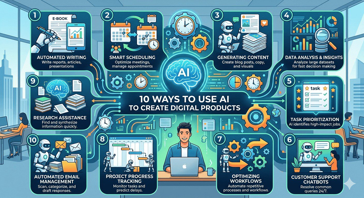 10 วิธีใช้ AI สร้าง digital products