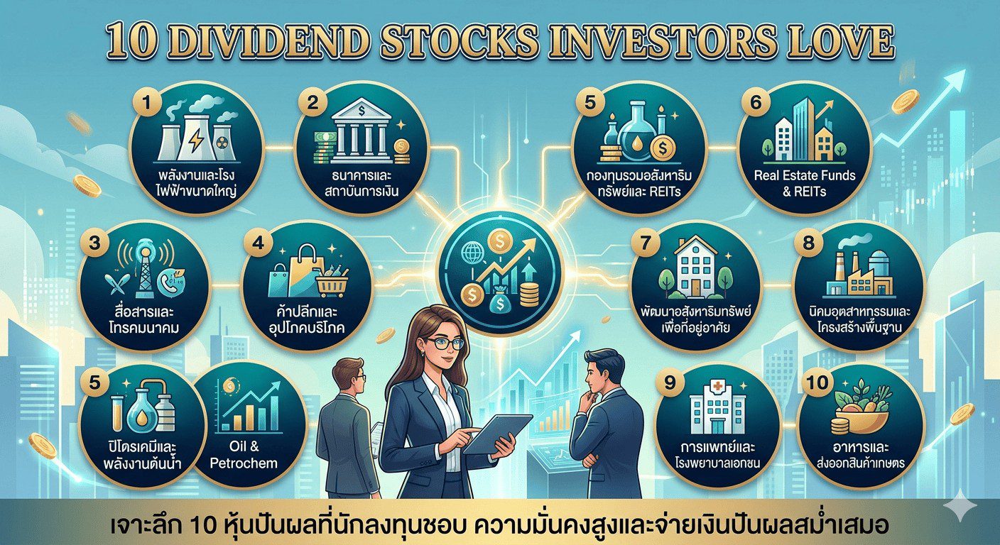 10 หุ้นปันผลที่นักลงทุนชอบ