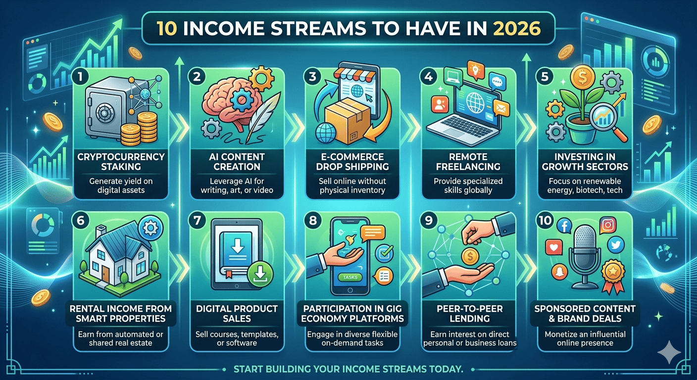 10 แหล่งรายได้ที่ควรมีในปี 2026
